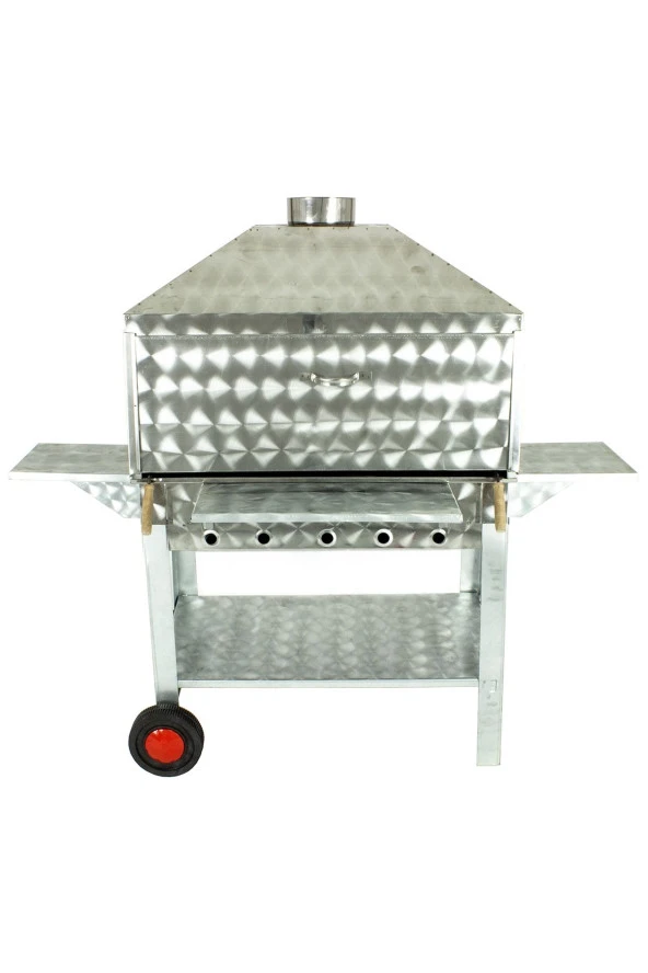 Davlumbazlı Bacalı Maltız Izgaralı Kanatlı Lüx Krom Mangal (2 Tekerlekli) Mth-300 - Resim 4