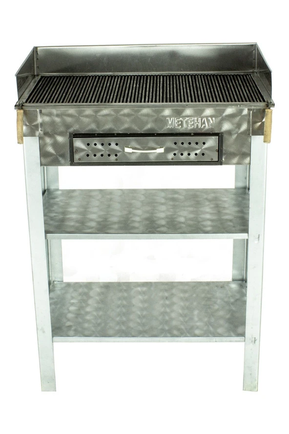 Battal Boy Çekmeceli Pervazlı Maltız Izgaralı Krom Mangal Mth-260 - Resim 3