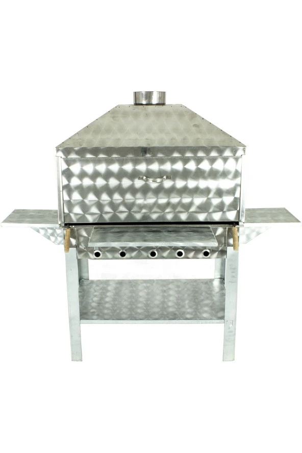 Davlumbazlı Bacalı Maltız Izgaralı Kanatlı Lüx Krom Mangal Mth-302 - Resim 4