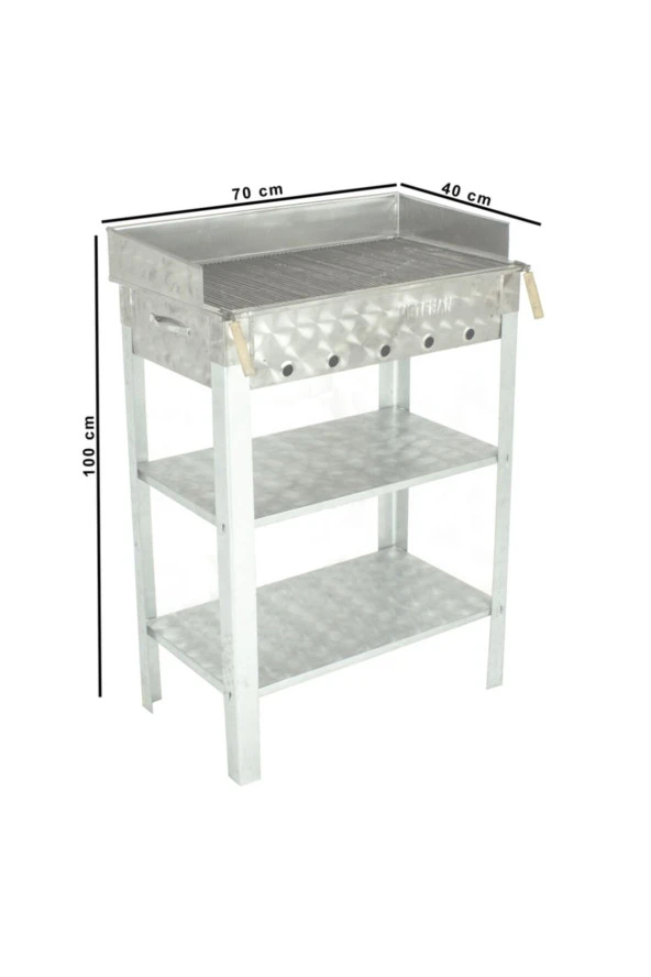 Battal Boy Pervazlı Maltız Izgaralı Krom Mangal Mth-230 - Resim 4