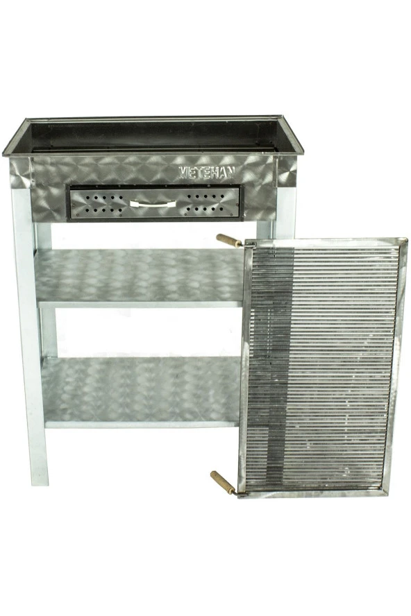 Mth-247 Battal Boy Çekmeceli Maltız Izgaralı Krom Mangal Mth-247 - Resim 2