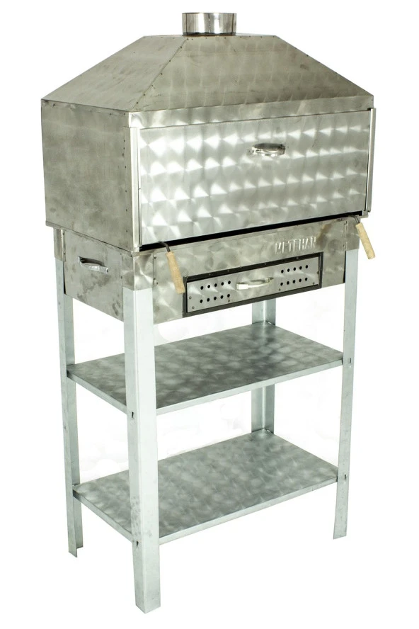 Davlumbazlı Bacalı Lama Izgaralı Çekmeceli Krom Mangal Mth-265 - Resim 2