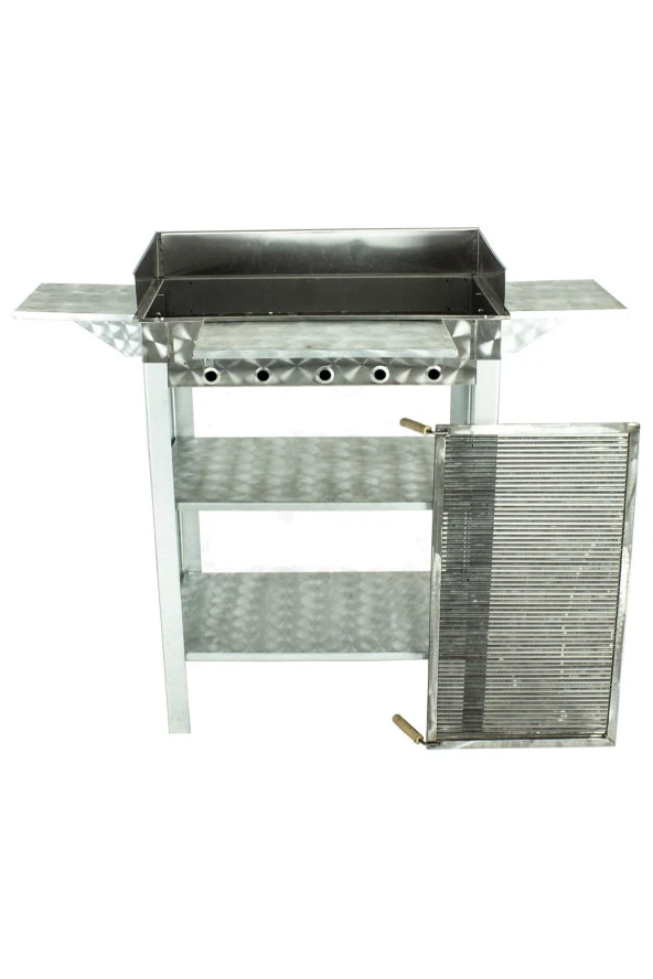 Battal Boy Pervazlı Kanatlı Maltız Izgaralı Lux Krom Mangal Mth-236 - Resim 2