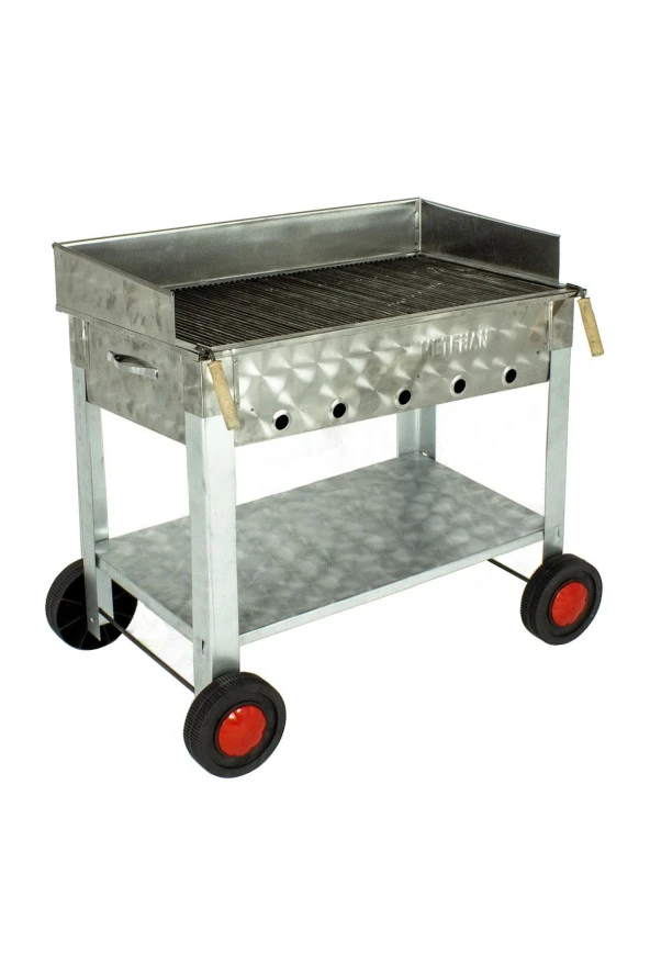 Maltız Izgaralı Pervazlı Krom Mangal (4 Tekerlekli) Mth-286 ürün görseli