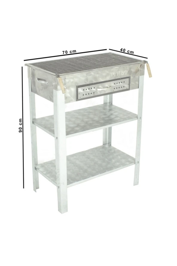 Mth-247 Battal Boy Çekmeceli Maltız Izgaralı Krom Mangal Mth-247 - Resim 4