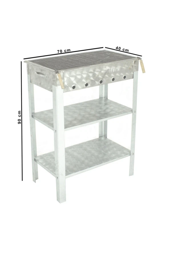 Battal Boy Maltız Izgaralı Krom Mangal Mth-224 - Resim 4