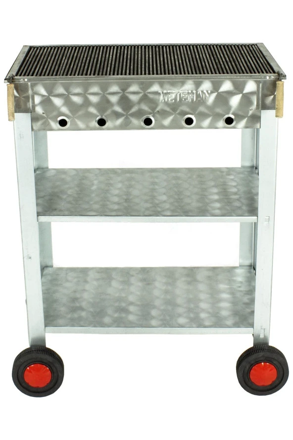 Battal Boy Maltız Izgaralı Krom Mangal (4 Tekerlekli) Mth-226 - Resim 3