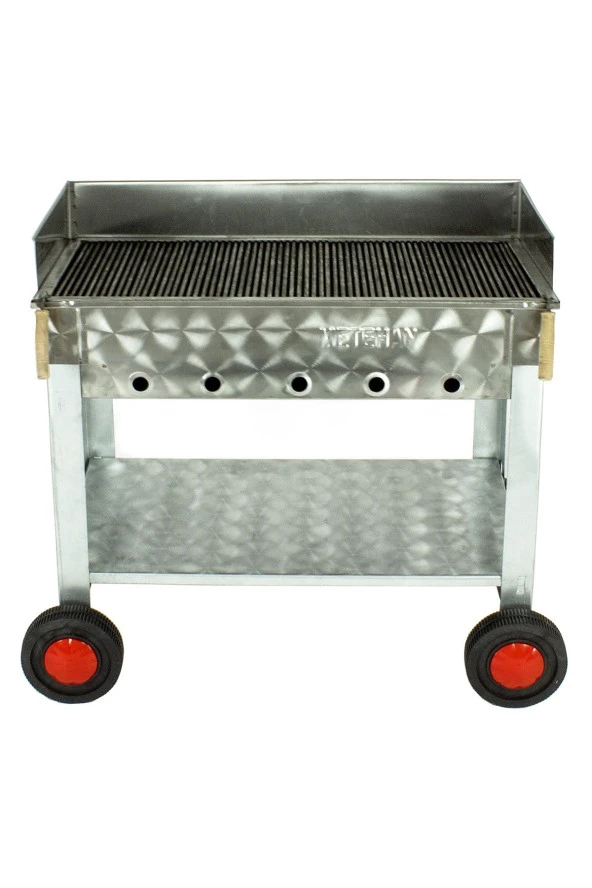 Maltız Izgaralı Pervazlı Krom Mangal (4 Tekerlekli) Mth-286 - Resim 3
