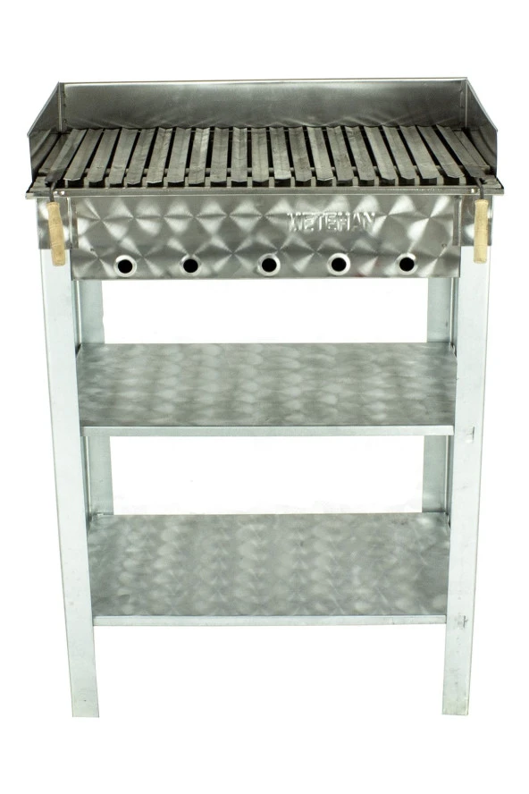 Battal Boy Pervazlı Lama Izgaralı Krom Mangal Mth-229 - Resim 3