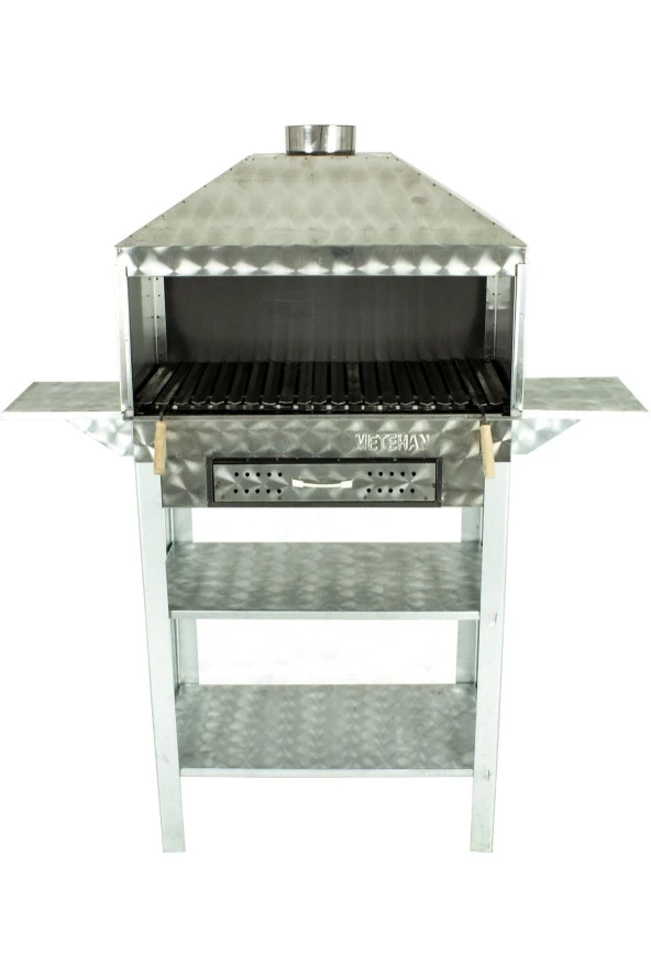 Davlumbazlı Bacalı Lama Izgaralı Çekmeceli Kanatlı Krom Mangal Mth-271 ürün görseli