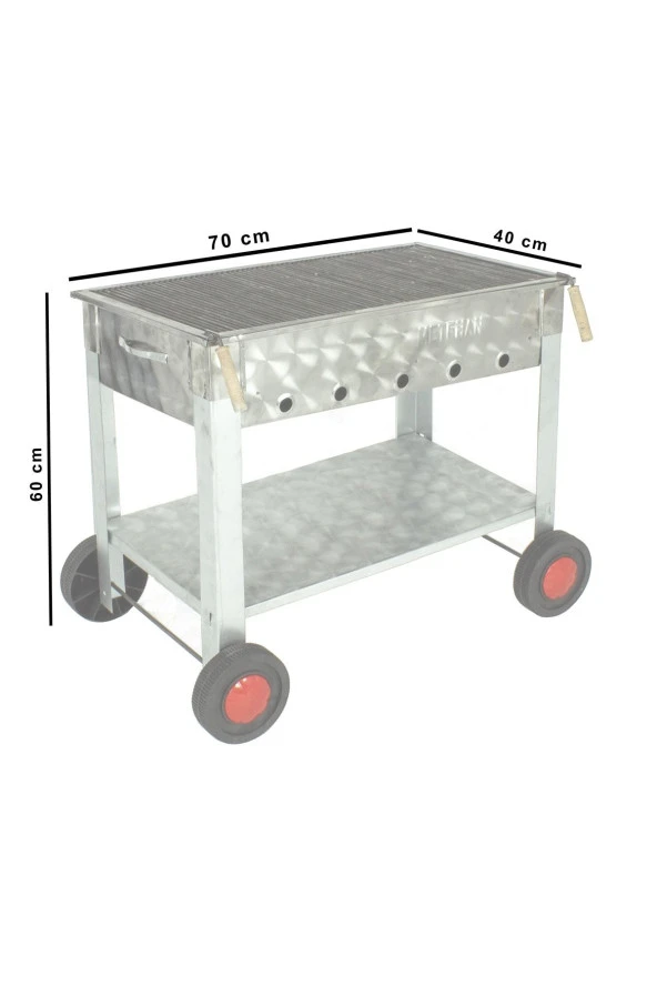 Maltız Izgaralı Krom Mangal (4 Tekerlekli) Mth-280 - 4