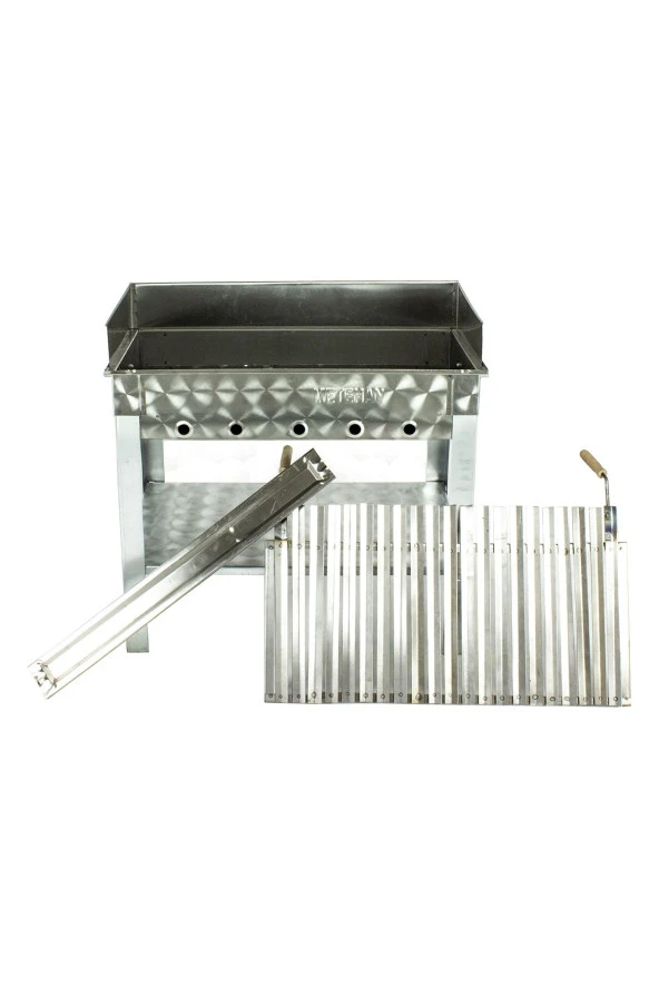 Lama Izgaralı Pervazlı Krom Mangal Mth-283 - Resim 2