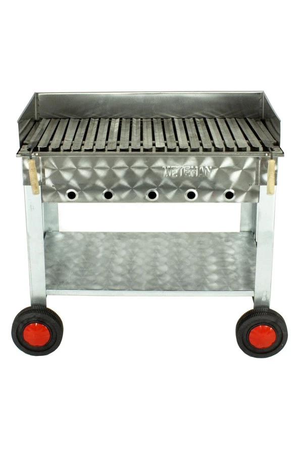 Lama Izgaralı Pervazlı Krom Mangal (4 Tekerlekli) Mth-285 - Resim 4