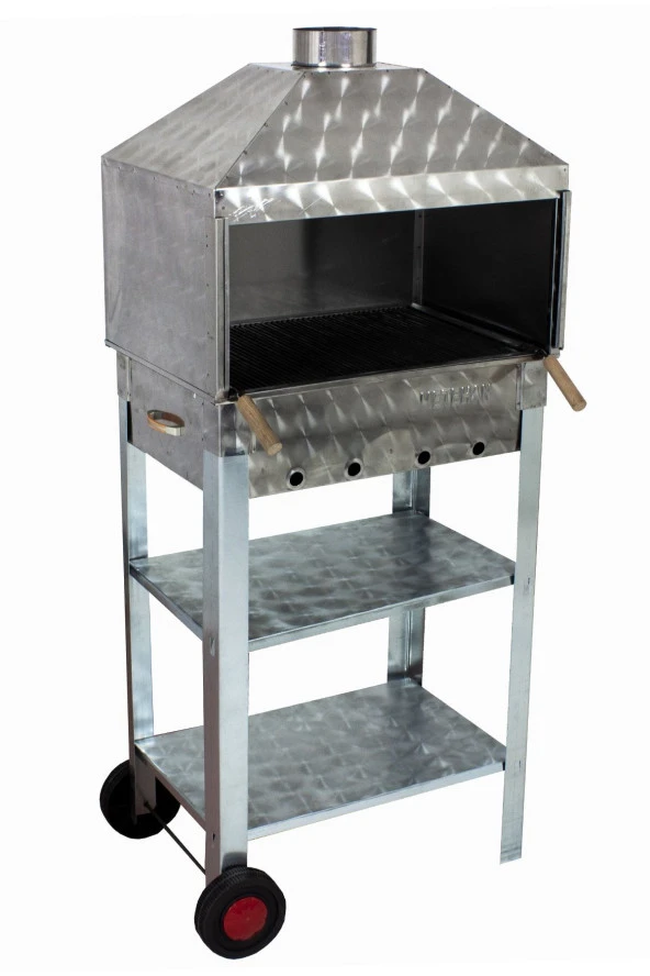 Mth-22 Davlumbazlı Kapaklı Bacalı Maltız Izgaralı Mangal (2 Tekerlekli)