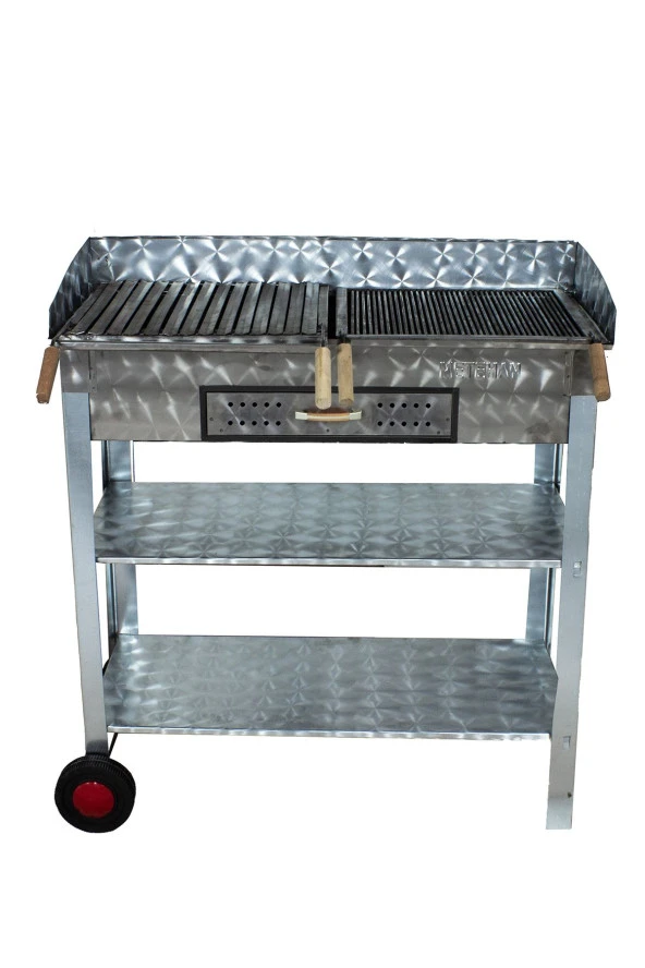 Mth-207 Geniş Aile Boy Çekmeceli Pervazlı Maltız Ve Lama Izgaralı Mangal (2 Tekerlekli) - Resim 3