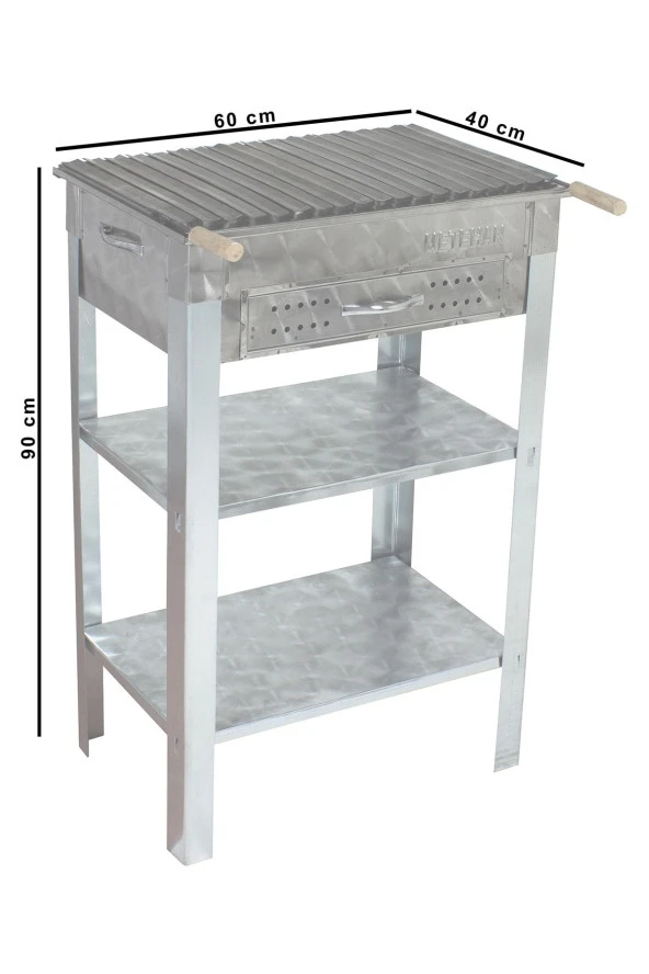 Mth-31 Battal Boy Çekmeceli Lama Izgaralı Mangal - Resim 2