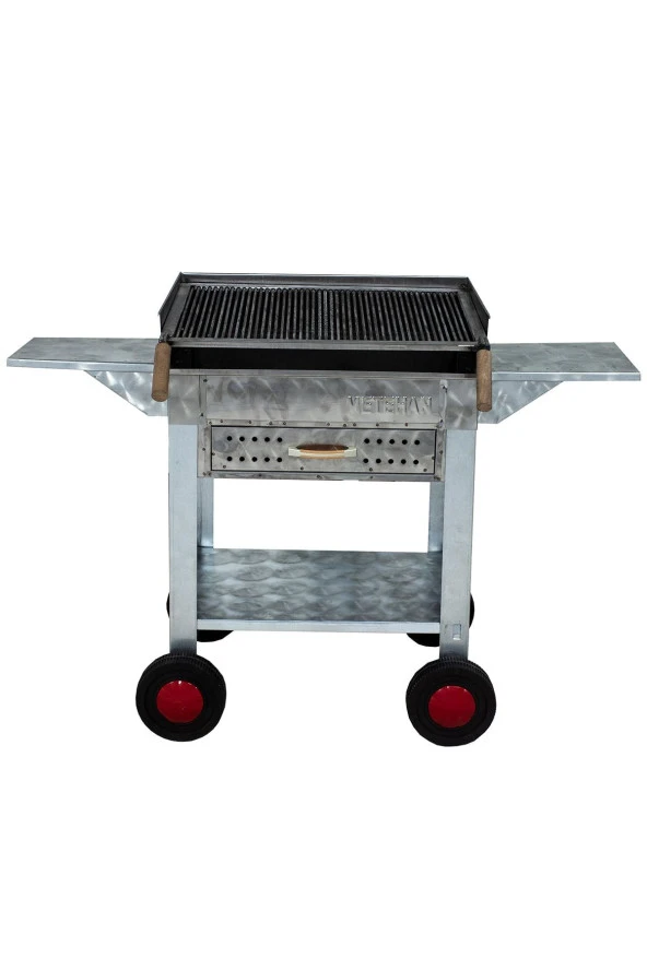 Mth-192 Pervazlı Kanatlı Çekmeceli Maltız Izgaralı Mangal (4 Tekerlekli) - Resim 4