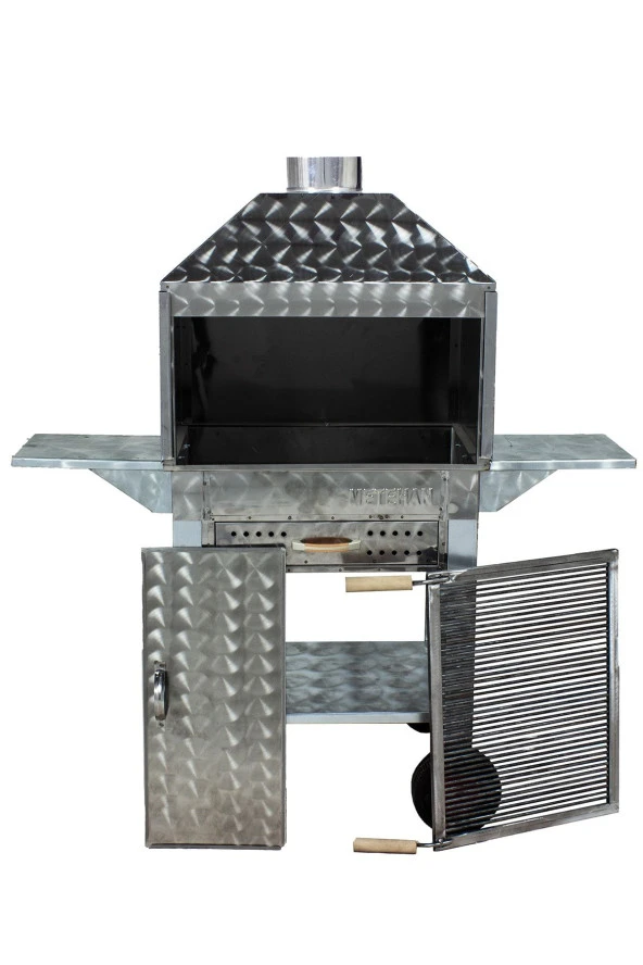 Mth-204 Davlumbazlı Kanatlı Çekmeceli Maltız Izgaralı Mangal (4 Tekerlekli) - Resim 2