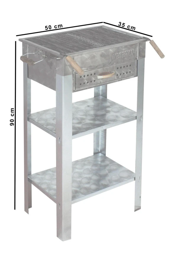 Mth-96 Battal Boy Çekmeceli Maltız Izgaralı Mangal - Resim 4