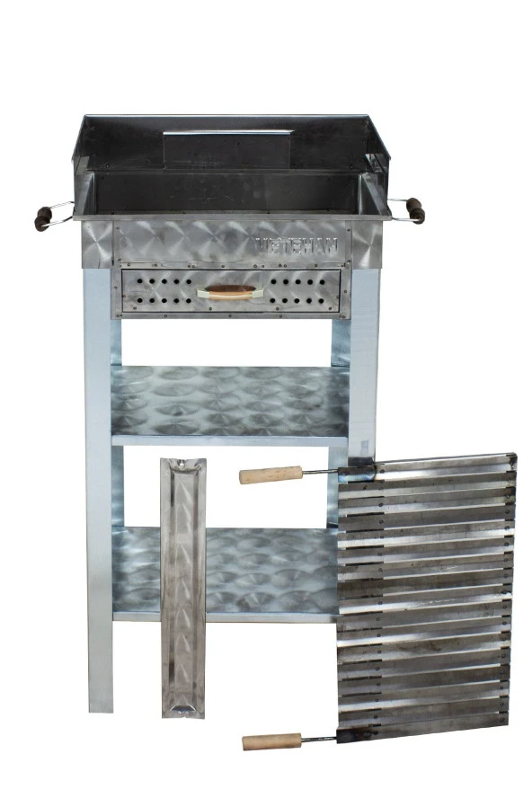 Mth-101 Battal Boy Pervazlı Çekmeceli Lama Izgaralı Mangal - Resim 2