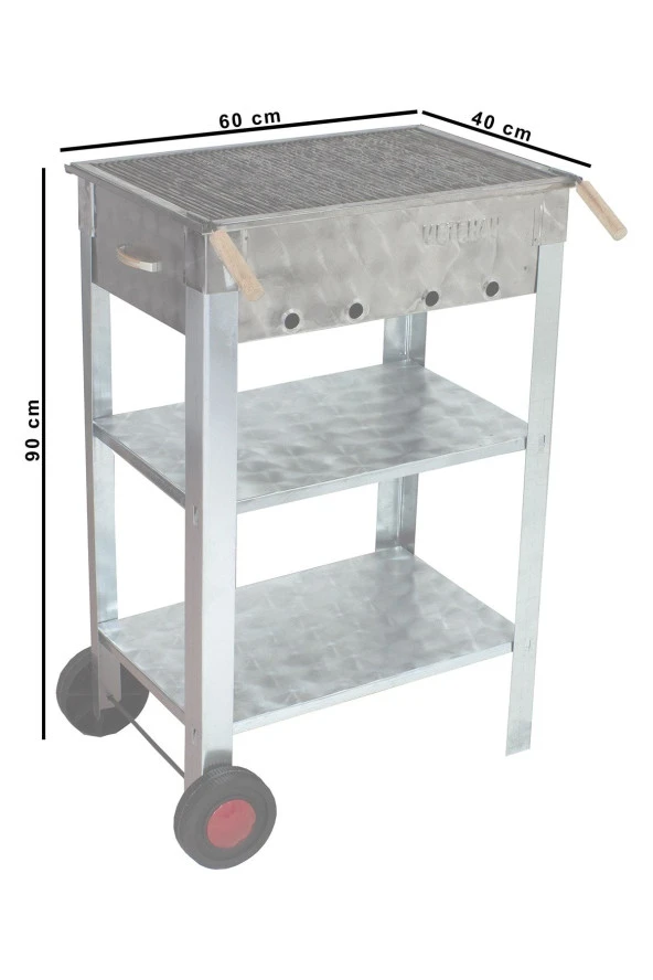 Mth-1 Battal Boy Maltız Izgaralı Mangal (tekerlekli) - Resim 4