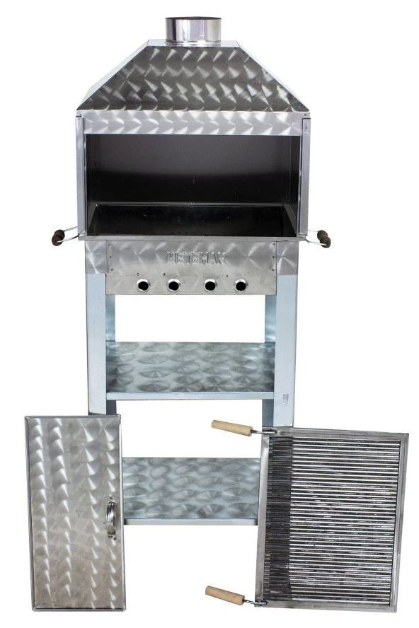 Mth-83 Davlumbazlı Bacalı Maltız Izgaralı Mangal - Resim 3