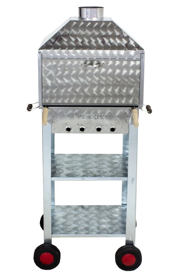 Mth-80 Davlumbazlı Bacalı Maltız Izgaralı Mangal (4 Tekerlekli) - Resim 3