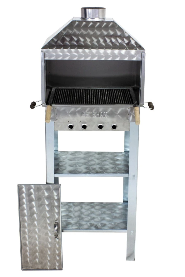 Mth-83 Davlumbazlı Bacalı Maltız Izgaralı Mangal - Resim 4