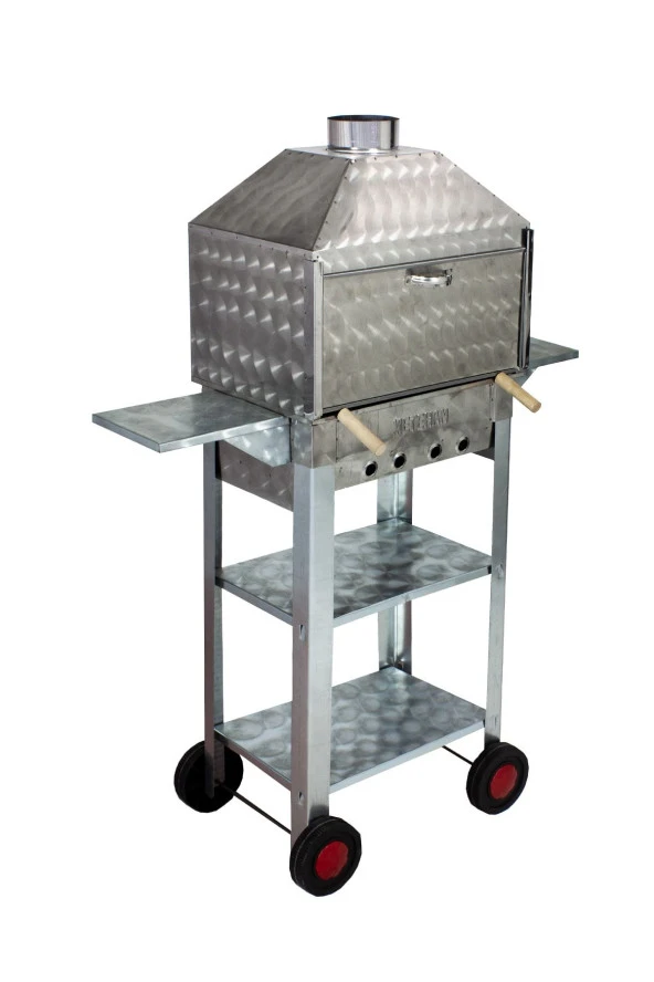 Mth-85 Davlumbazlı Bacalı Kanatlı Lama Izgaralı Mangal (4 Tekerlekli) - Resim 3