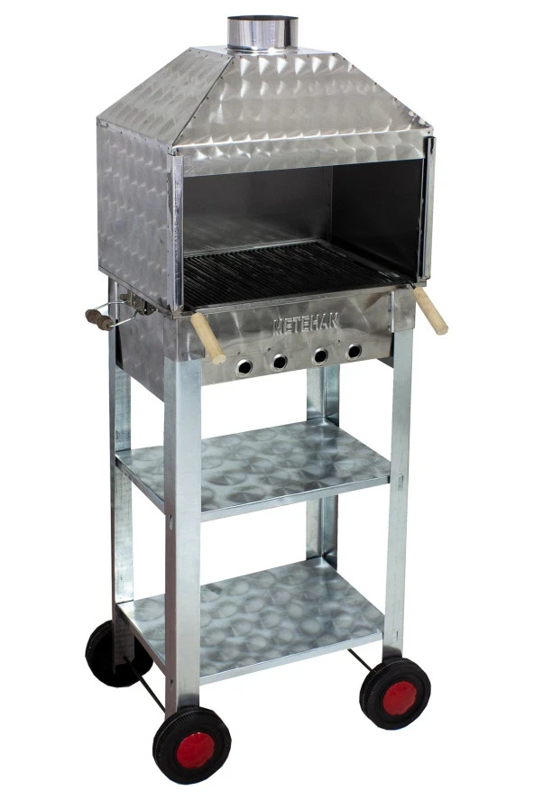 Mth-80 Davlumbazlı Bacalı Maltız Izgaralı Mangal (4 Tekerlekli) - Resim 4