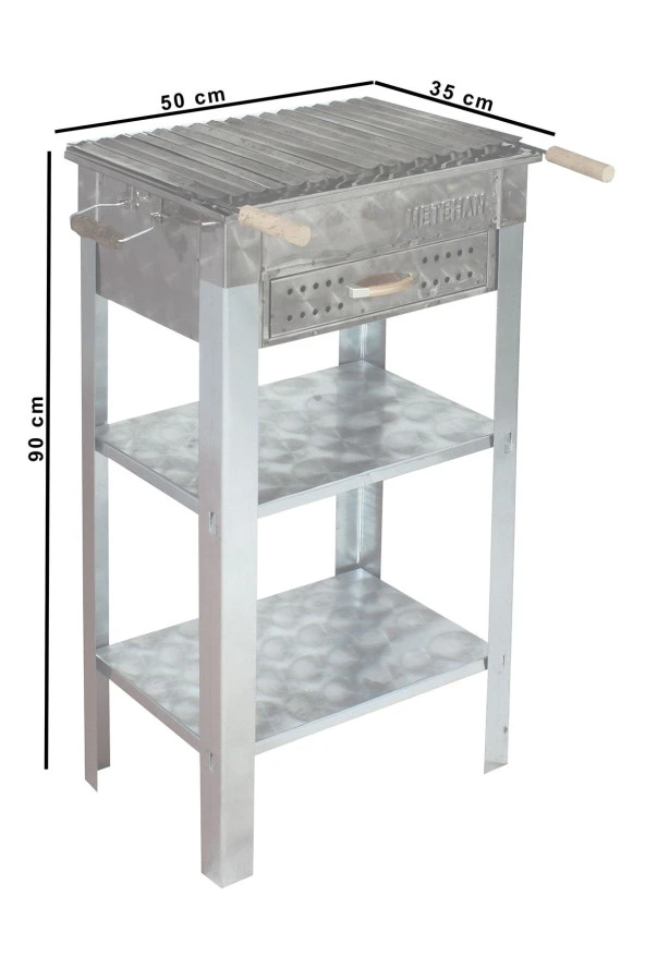 Mth-95 Battal Boy Çekmeceli Lama Izgaralı Mangal - Resim 4