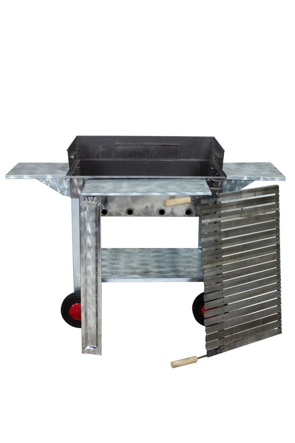 Mth-135 Lüx Kanatlı Pervazlı Lama Izgaralı Mangal (4 Tekerlekli) ürün görseli