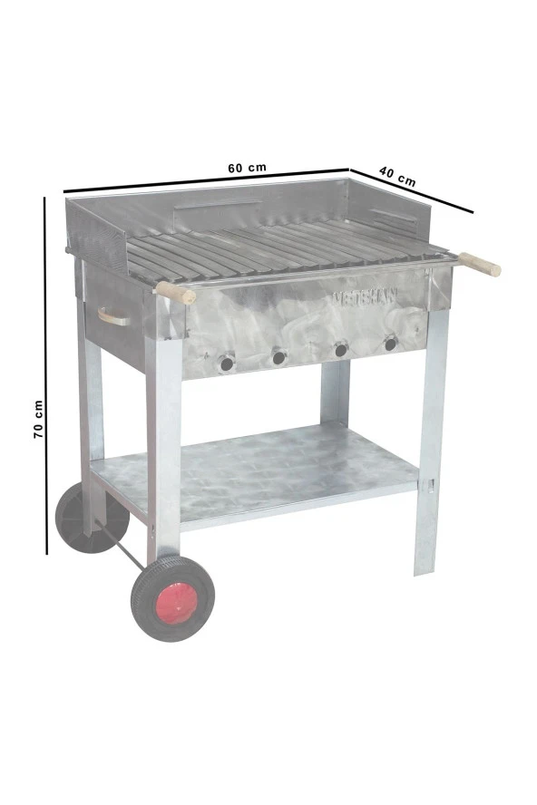 Mth-131 Pervazlı Lama Izgaralı Mangal (2 Tekerlekli) - Resim 2