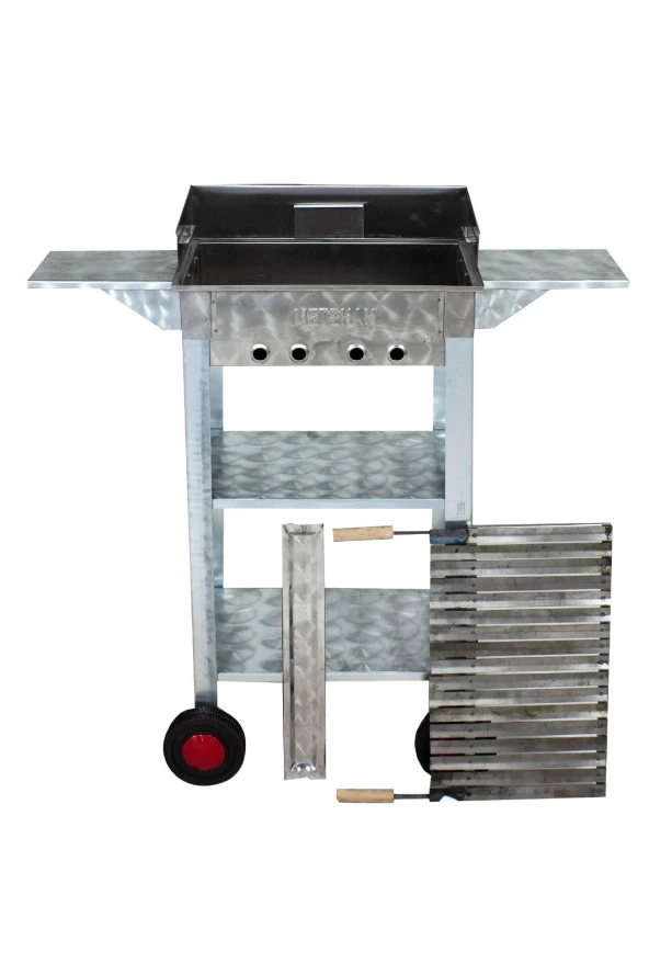 Mth-73 Battal Boy Pervazlı Kanatlı Lama Izgaralı Mangal (4 Tekerlekli) ürün görseli