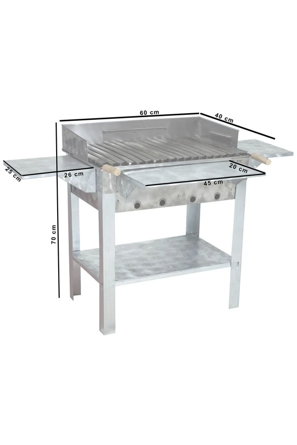 Mth-139 Lüx Kanatlı Pervazlı Lama Izgaralı Mangal - Resim 3