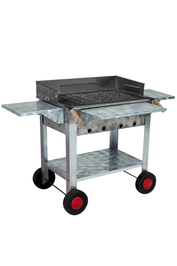 Mth-136 Lüx Kanatlı Pervazlı Maltız Izgaralı Mangal (4 Tekerlekli) - Resim 3