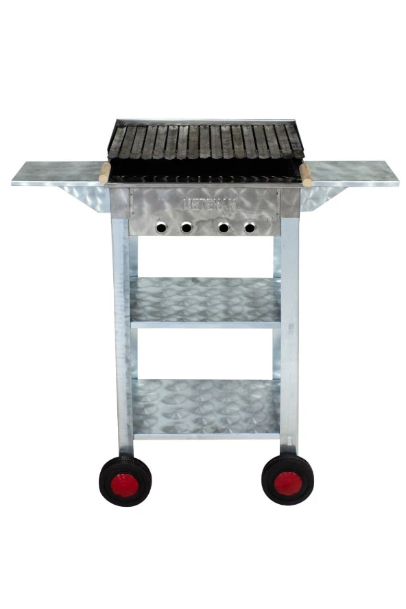 Mth-73 Battal Boy Pervazlı Kanatlı Lama Izgaralı Mangal (4 Tekerlekli) - Resim 2