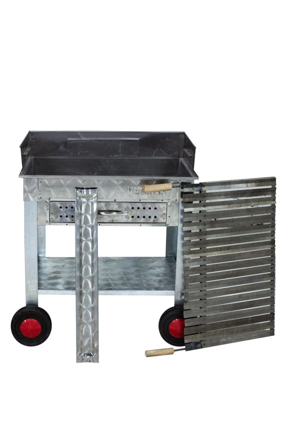 Mth-149 Çekmeceli Pervazlı Lama Izgaralı Mangal (4 Tekerlekli) - Resim 2