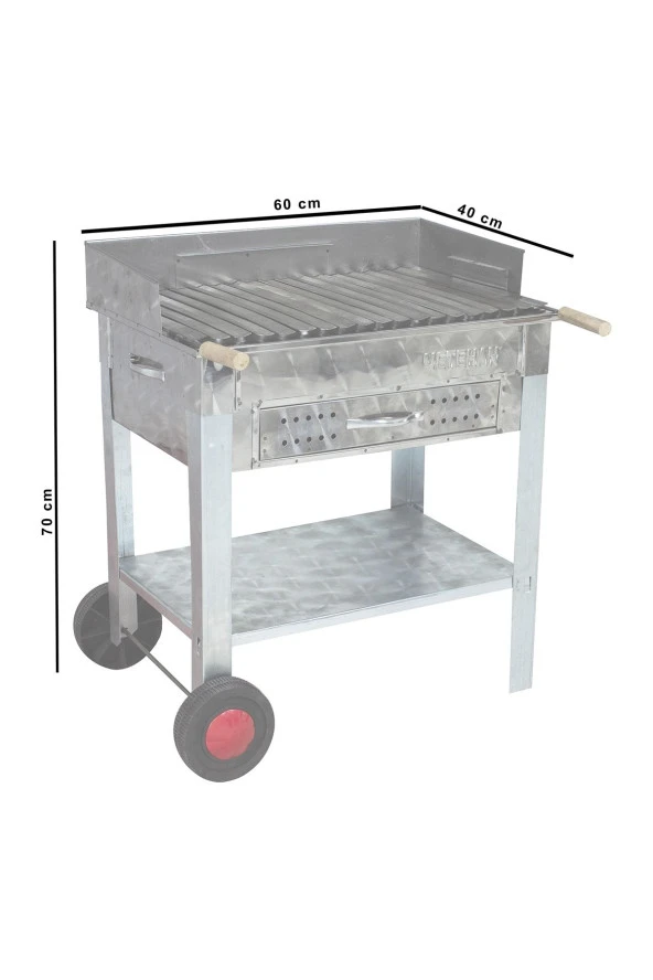 Mth-151 Çekmeceli Pervazlı Lama Izgaralı Mangal (2 Tekerlekli) - Resim 3