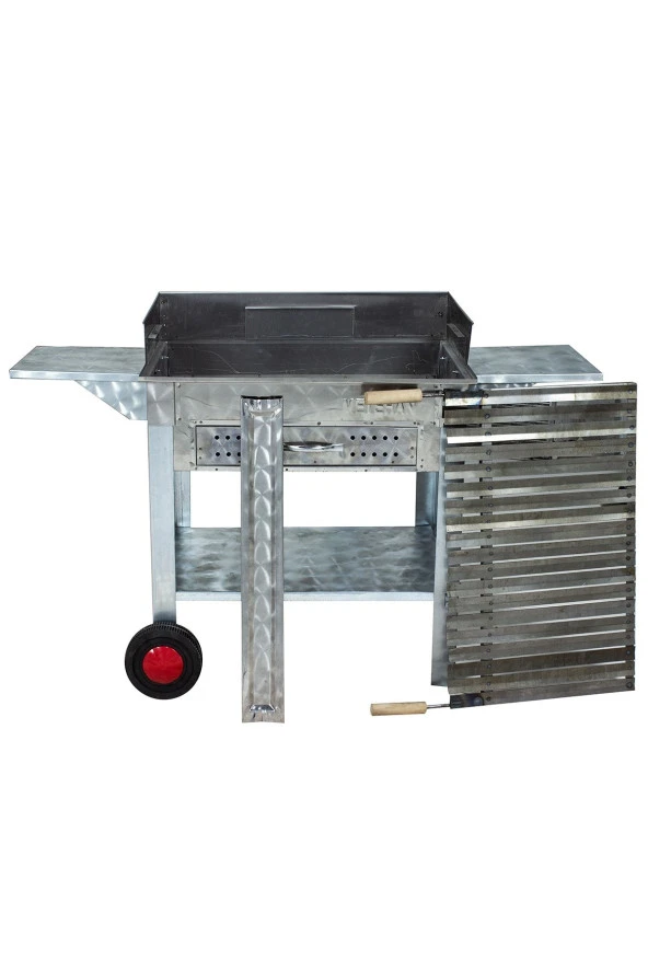 Mth-157 Pervazlı Kanatlı Çekmeceli Lama Izgaralı Mangal (2 Tekerlekli) ürün görseli