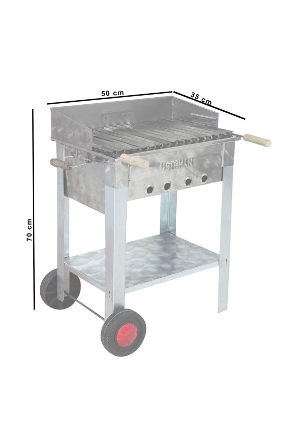 Mth-169 Pervazlı Lama Izgaralı Mangal (2 Tekerlekli) - Resim 3