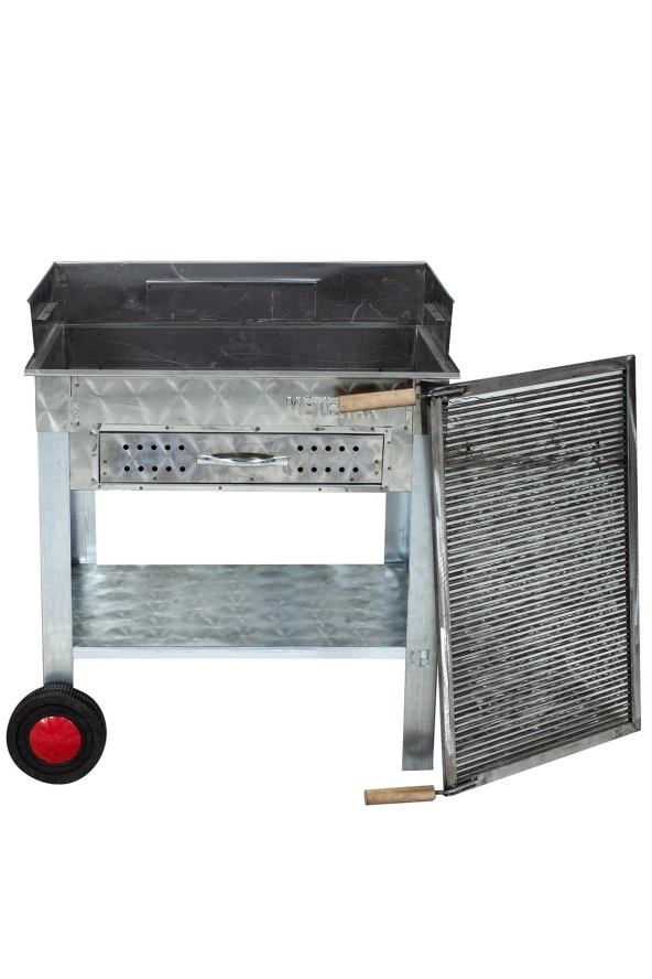 Mth-152 Çekmeceli Pervazlı Maltız Izgaralı Mangal (2 Tekerlekli) - Resim 2