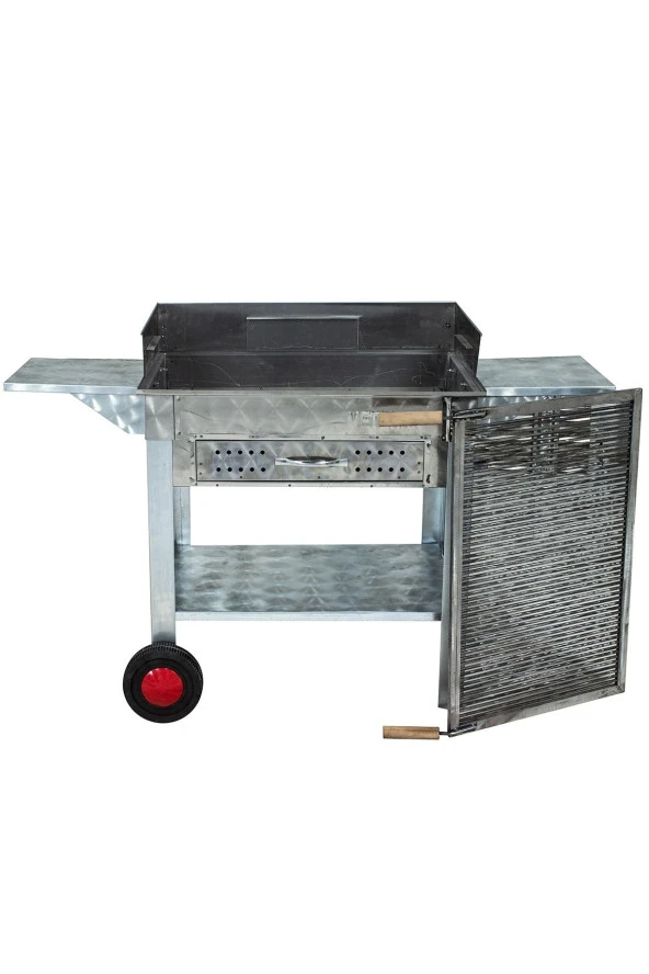 Mth-158 Pervazlı Kanatlı Çekmeceli Maltız Izgaralı Mangal (2 Tekerlekli) - Resim 4