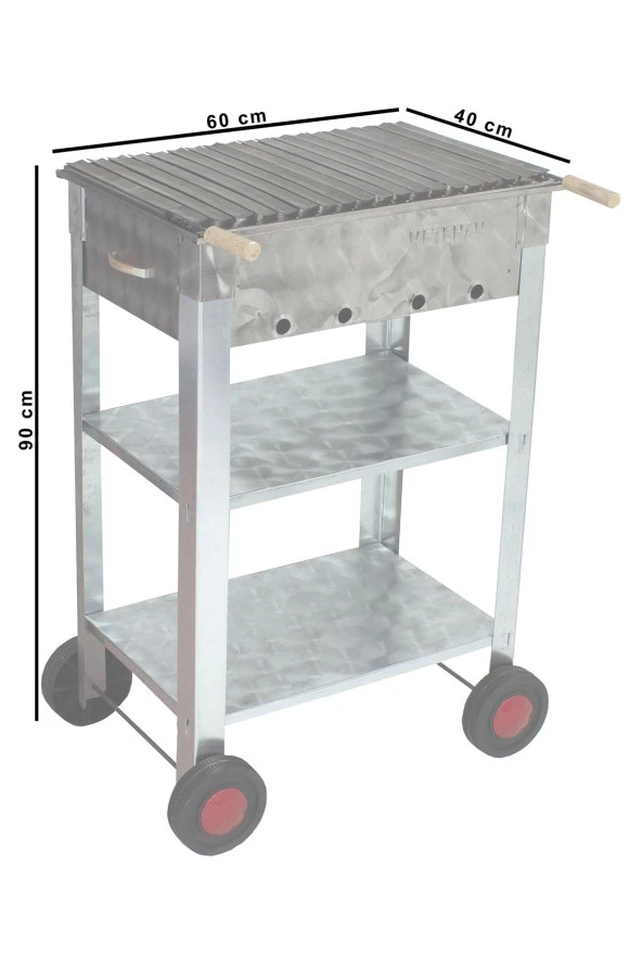 Mth-5 Battal Boy Lama Izgaralı Mangal (4 Tekerlekli) - Resim 3