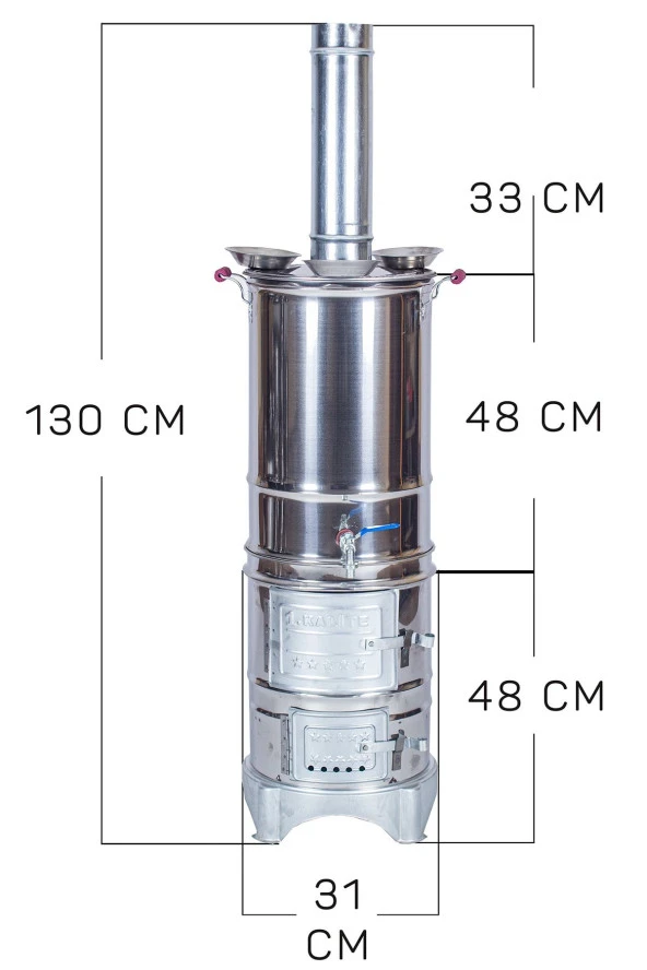 Battal Boy 40 Litre 3 Demlikli Semaver Mth-541