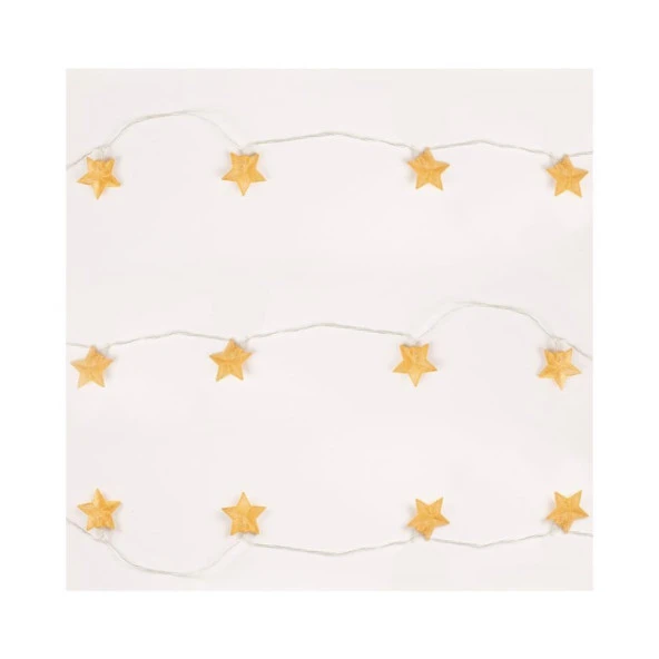 Nettenevime Yıldız Led Işık  İp tipi Dekoratif Örgü Tel Gold Renk 10lu 200cm - 3