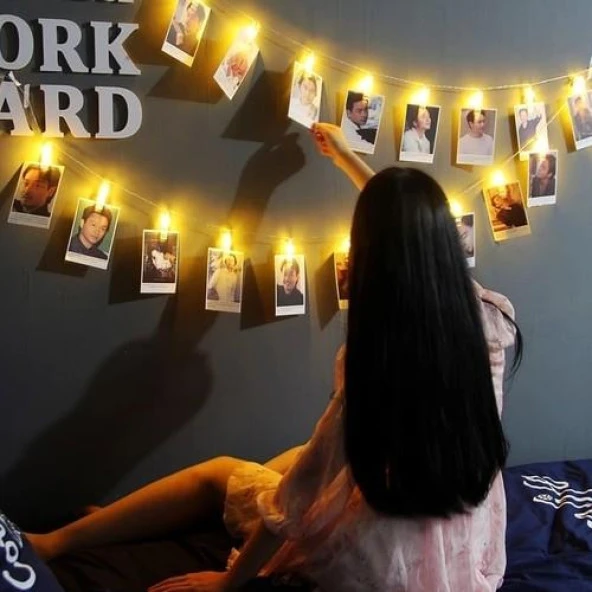 Led Mandal Işıklı Fotoğraf Mandalı 20 li - 4