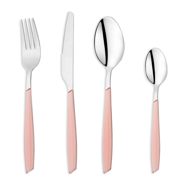 Schafer Mona 24 Parça Çatal Kaşık Bıçak Takımı-Pembe - 2
