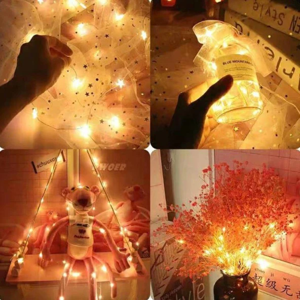 Nettenevime Peri Led Aydınlatma 3 Fonksiyonlu İp Tipi Işık Kendinden Pilli 3 Metre - 3