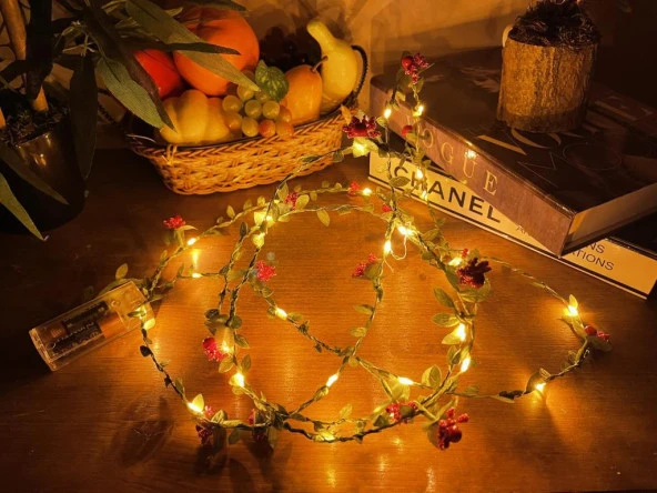 Nettenevime Led Kokina Sarmaşık Işıklı Yapay Sarmaşık Yılbaşı Çiçeği ve Peri Led 300cm - 3